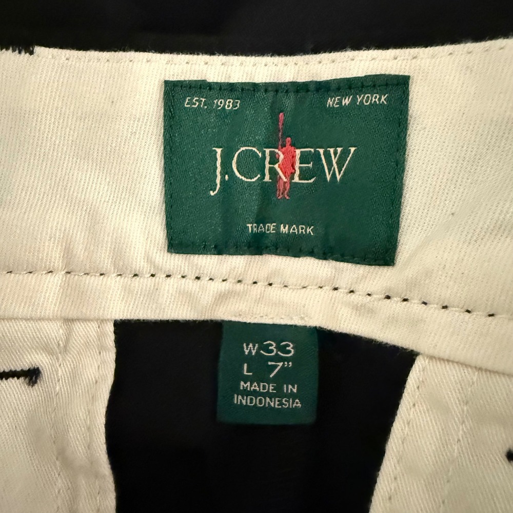 J Crew Portsider Short Mens 33 Black 7" Inseam Stretch Chino CH148 - Picture 3 of 9
